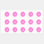 Ihr Firmenlogo und bearbeitete Textvorlage | Pink Etiketten (Blatt)