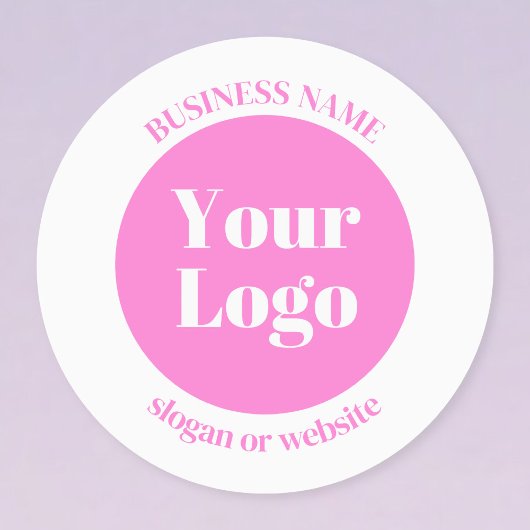 Ihr Firmenlogo und bearbeitete Textvorlage | Pink Etiketten