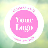 Ihr Firmenlogo und bearbeitete Textvorlage | Pink Fensteraufkleber (Blatt 3)