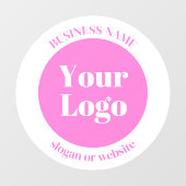 Ihr Firmenlogo und bearbeitete Textvorlage | Pink Fensteraufkleber (Blatt)