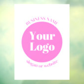 Ihr Firmenlogo und bearbeitete Textvorlage | Pink Fensteraufkleber (Blatt 3)