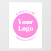 Ihr Firmenlogo und bearbeitete Textvorlage | Pink Fensteraufkleber (Blatt)