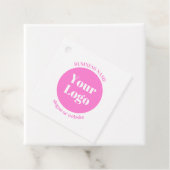 Ihr Firmenlogo und bearbeitete Textvorlage | Pink Geschenkanhänger (Beispiel)