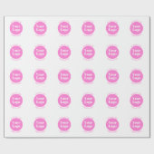 Ihr Firmenlogo und bearbeitete Textvorlage | Pink Geschenkpapier (Flach)