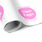 Ihr Firmenlogo und bearbeitete Textvorlage | Pink Geschenkpapier (Rolleneckpunkt)