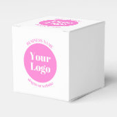 Ihr Firmenlogo und bearbeitete Textvorlage | Pink Geschenkschachtel (Vorderseite)