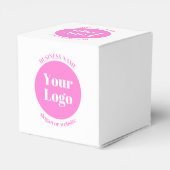 Ihr Firmenlogo und bearbeitete Textvorlage | Pink Geschenkschachtel (Rückseite)