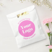 Ihr Firmenlogo und bearbeitete Textvorlage | Pink Geschenktütchen (Versiegelt)