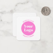 Ihr Firmenlogo und bearbeitete Textvorlage | Pink Mitteilungskarte (Vorderseite/Rückseite Beispiel)