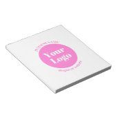 Ihr Firmenlogo und bearbeitete Textvorlage | Pink Notizblock (angewinkelt)
