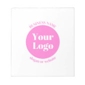 Ihr Firmenlogo und bearbeitete Textvorlage | Pink Notizblock (Vorderseite)