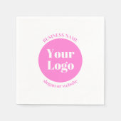 Ihr Firmenlogo und bearbeitete Textvorlage | Pink Serviette (Vorderseite)