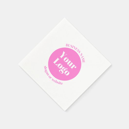 Ihr Firmenlogo und bearbeitete Textvorlage | Pink Serviette (Ecke)