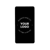 Ihr Firmenlogo und bearbeiteter Text | Schwarz/Wei Adressaufkleber (Vorne)