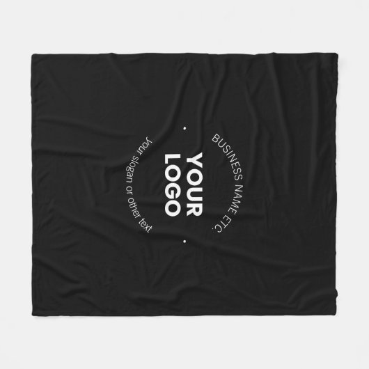 Ihr Firmenlogo und bearbeiteter Text | Schwarz/Wei Fleecedecke (Vorderseite (Horizontal))