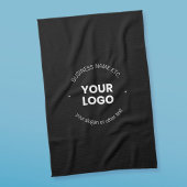 Ihr Firmenlogo und bearbeiteter Text | Schwarz/Wei Geschirrtuch