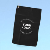 Ihr Firmenlogo und bearbeiteter Text | Schwarz/Wei Golfhandtuch