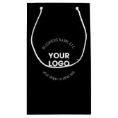 Ihr Firmenlogo und bearbeiteter Text | Schwarz/Wei Kleine Geschenktüte (Rückseite)