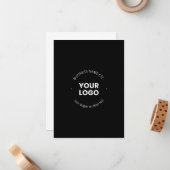 Ihr Firmenlogo und bearbeiteter Text | Schwarz/Wei Mitteilungskarte (Vorderseite/Rückseite Beispiel)