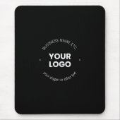 Ihr Firmenlogo und bearbeiteter Text | Schwarz/Wei Mousepad (Vorne)