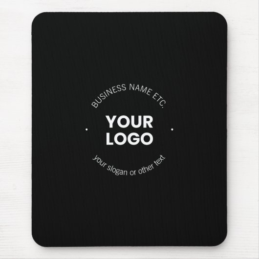 Ihr Firmenlogo und bearbeiteter Text | Schwarz/Wei Mousepad (Vorne)