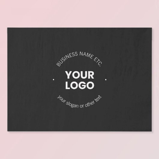 Ihr Firmenlogo und bearbeiteter Text | Schwarz/Wei Seidenpapier