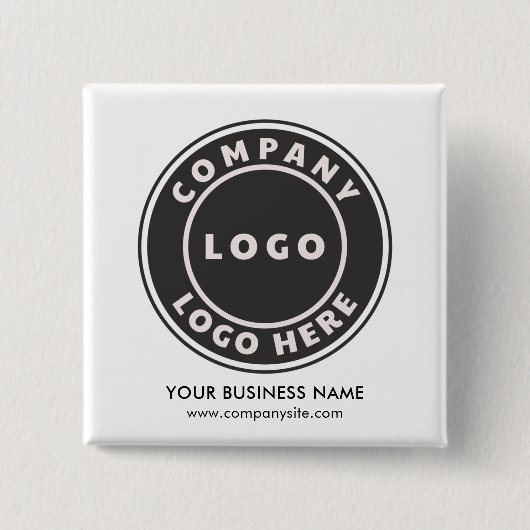 Ihr Firmenlogo und Firmenwebsite - Benutzerdefinie Button (Vorderseite)