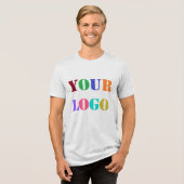 Ihr Firmenlogo und Ihr benutzerdefiniertes Textges Tri-Blend Shirt (Vorderseite voll)