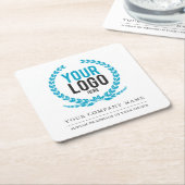 Ihr Firmenlogo und Ihre Botschaft | Slogan Rechteckiger Pappuntersetzer (angewinkelt)