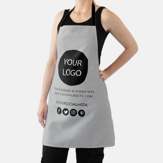 Ihr Firmenlogo und Ihre Textfirma graue Markenbeze Schürze (InSitu)