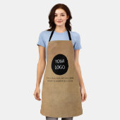 Ihr Firmenlogo und Ihre Textfirma mit brauner Mark Schürze (Getragen)