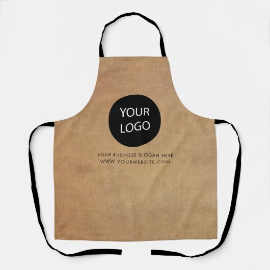 Ihr Firmenlogo und Ihre Textfirma mit brauner Mark Schürze (Vorderseite)