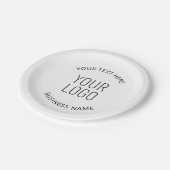 Ihr Firmenlogo und individuell anpassbare Werbebot Pappteller (Schrägansicht)