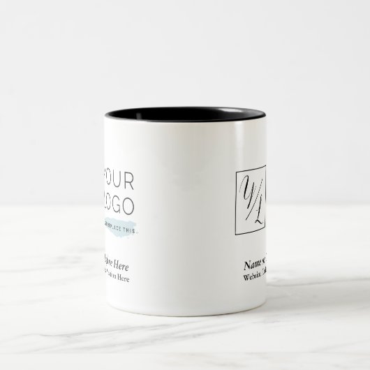 Ihr Firmenlogo und individuelle Details Zweifarbige Tasse (Mittel)