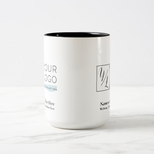 Ihr Firmenlogo und individuelle Details Zweifarbige Tasse (Mittel)