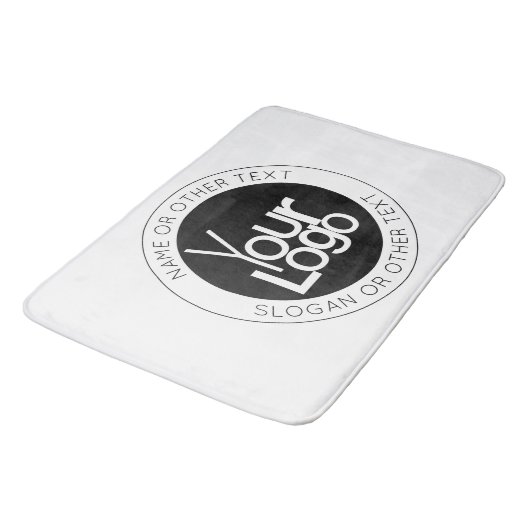 Ihr Firmenlogo und moderner, einfacher, bearbeitba Badematte (Schrägansicht)