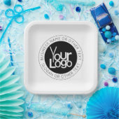 Ihr Firmenlogo und moderner, einfacher, bearbeitba Pappteller (Party)