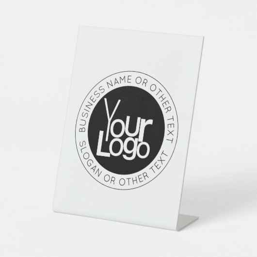 Ihr Firmenlogo und moderner, einfacher, bearbeitba Sockelschild (Vorderseite)