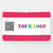 Ihr Firmenlogo und QR-Code-Werbebanner Banner (Horizontal)