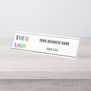 Ihr Firmenlogo und Text-Business Schreibtischnamensplakette