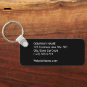 Ihr Firmenlogo und Text Corporate Swag Black Schlüsselanhänger (Rückseite)