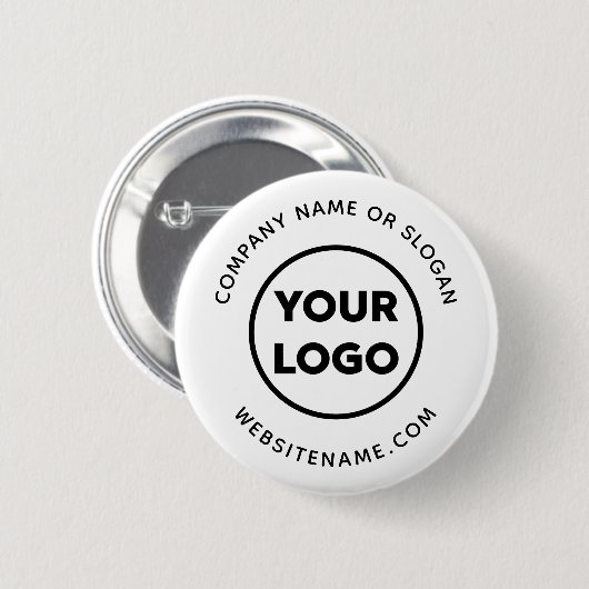 Ihr Firmenlogo und Text Corporate Swag Button (Vorne & Hinten)