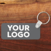 Ihr Firmenlogo und Text Corporate Swag grau Schlüsselanhänger (Vorderseite)