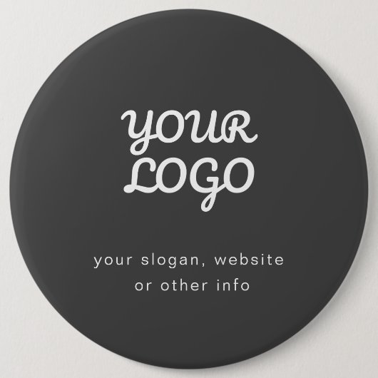 Ihr Firmenlogo und Text | Stilvoll dunkelgrau Button (Vorderseite)