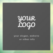 Ihr Firmenlogo und Text | Stilvoll dunkelgrau Fensteraufkleber (Blatt 3)