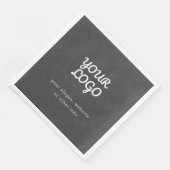 Ihr Firmenlogo und Text | Stilvoll dunkelgrau Serviette (Ecke)