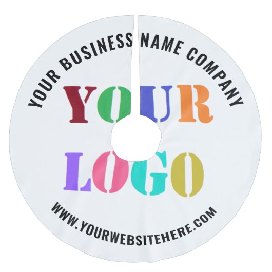 Ihr Firmenlogo und Text-Weihnachtsbaum-Rock Polyester Weihnachtsbaumdecke (Vorderseite)