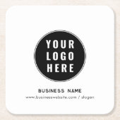 Ihr Firmenlogo und Website-Marketing Rechteckiger Pappuntersetzer (Vorderseite)