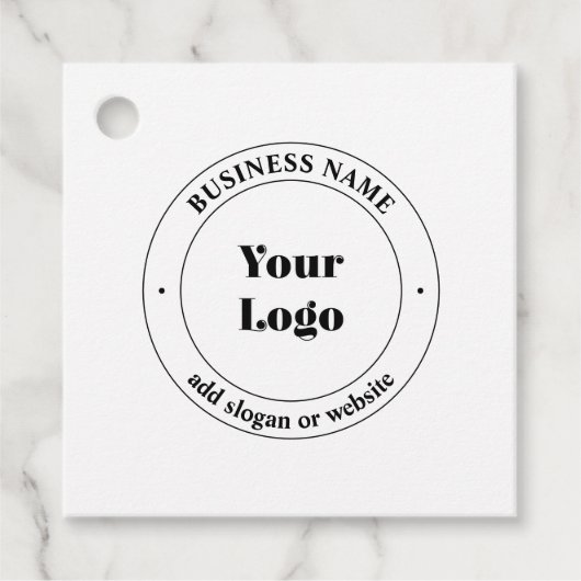 Ihr Firmenlogo und Werbetext | weiß Geschenkanhänger (Vorderseite)