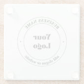 Ihr Firmenlogo und Werbetext | weiß Glasuntersetzer (Rückseite)